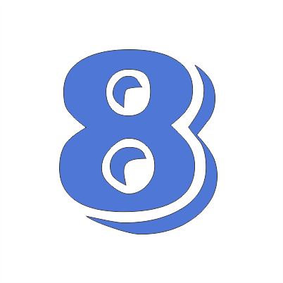 sticker cijfer-8 blauw